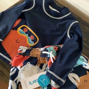 Carter's 2 Piece Rashguard & Swim Trunk Swimsuit